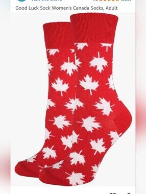 Red Maple Leaf Canadiana Unisex Good Luck Dress Socks